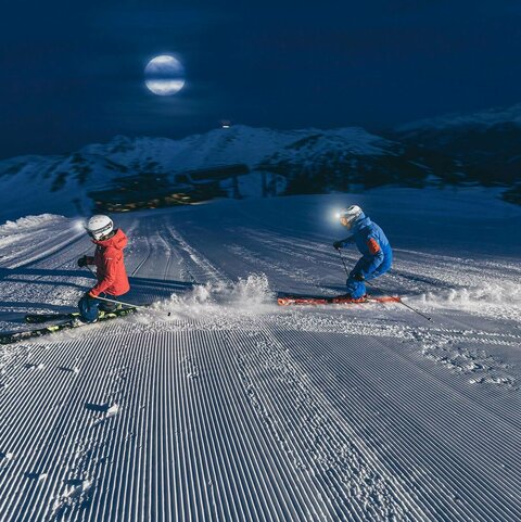Skiing Under The Moonlight