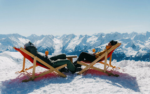Hütten im Skigebiet