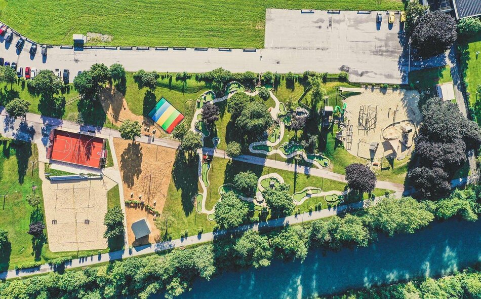 Blick auf den Freizeitpark Zell aus der Vogelperspektive