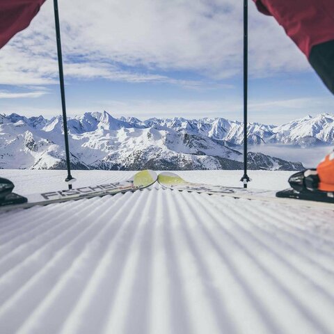 Skifahrer auf der Piste